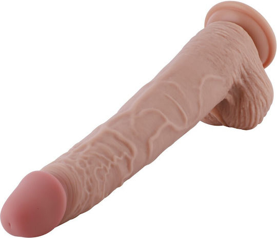 Hismith Extra-Length Vibrating Silicone Dildo With KlicLok 30cm BDSM Accessory in Flesh Color