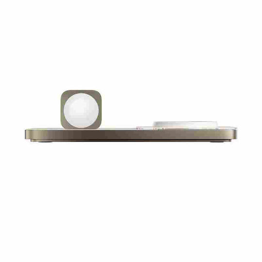 Nomad Φορτιστής Magsafe με Θύρα USB-C 15W Χρυσός (NM01175285)