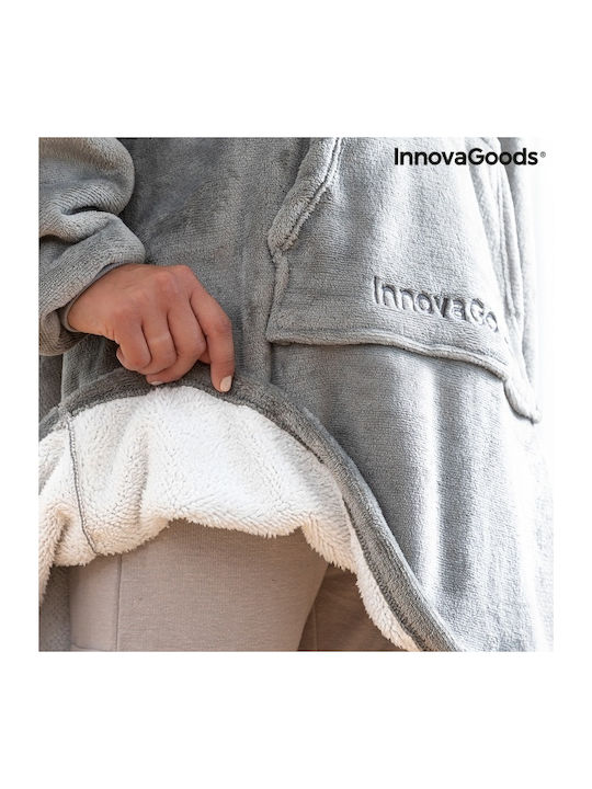 InnovaGoods Swug Κουβέρτα Fleece με Μανίκια 120x160εκ. Γκρι