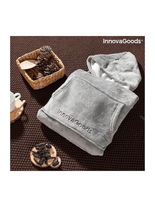 InnovaGoods Swug Κουβέρτα Fleece με Μανίκια 120x160εκ. Γκρι