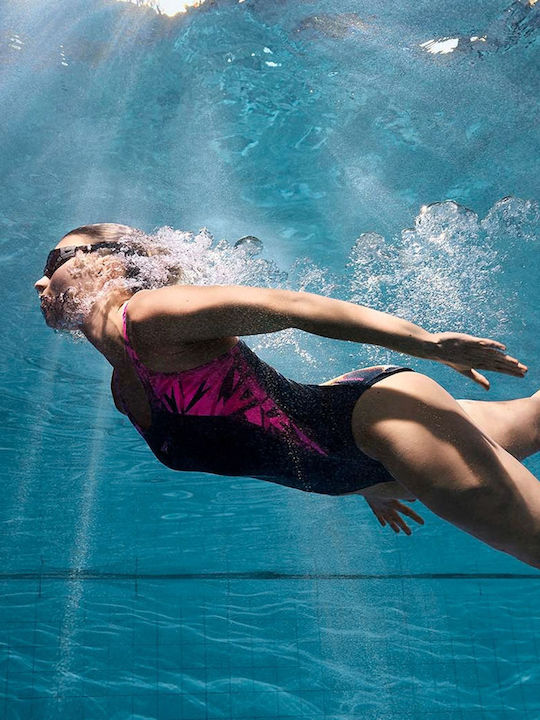 Hyperboom Splice Muscleback Athletic One-Piece Swimsuit Black/Fuchsia
