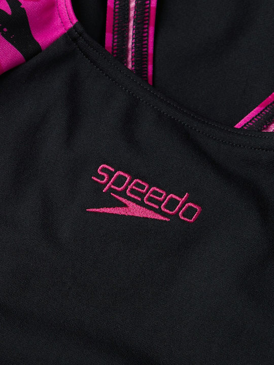 Hyperboom Splice Muscleback Athletic One-Piece Swimsuit Black/Fuchsia