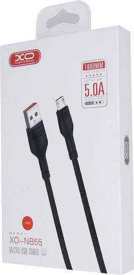 XO Braided USB 2.0 to micro USB Cable Μαύρο 1m (NB55)