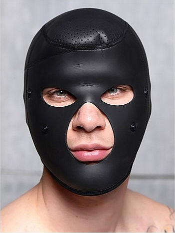 XR Master Series Scorpion Hood with Removable Blindfold & Mouth Mask BDSM Maske in Schwarz Farbe