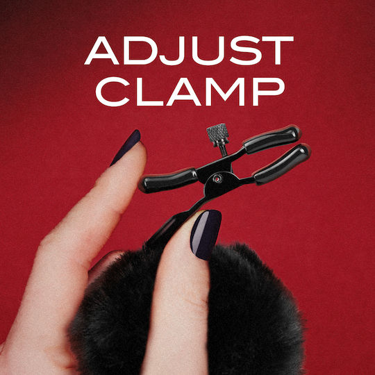 Blush Noir Pom Adjustable Nipple Clamps Nipple Clamps in Black Color