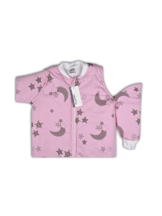 Ninetta Bebe Autumn Baby Sleeping Bag with Legs Stars 2 Tog Pink with Detachable Sleeves