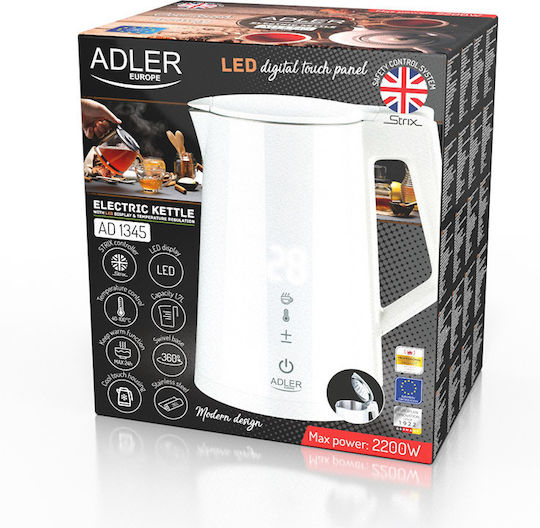 Adler white Βραστήρας 1.7lt 2200W Λευκός