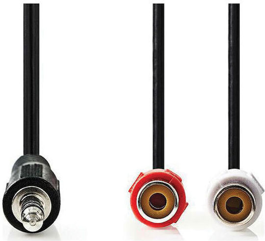 Equip Audio Kabel 3,5mm Stecker - RCA Stecker Schwarz 1,5m mit Vergoldeten Anschlüssen 3,5mm 3-Pin Stereo 2 RCA Stereo