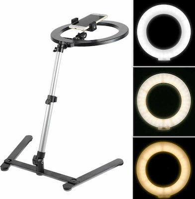 Ring Light Photo Lamp Led USB 26cm 26cm 3200-6500K με Επιτραπέζια Βάση Στήριξης και Βάση για Κινητό