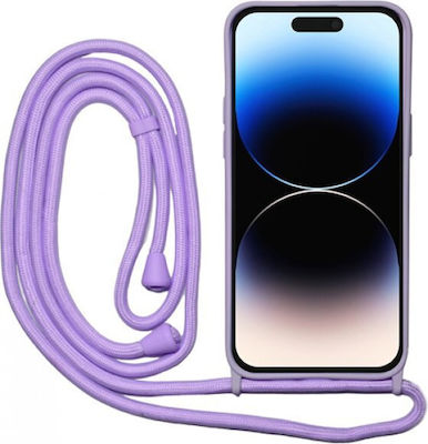 Vivid Liquid Lace Silicone Back Cover with Strap Lilac (iPhone 14 Pro)