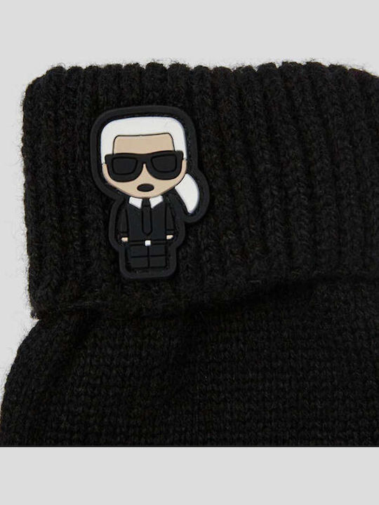 Schwarz Gestrickt Handschuhe