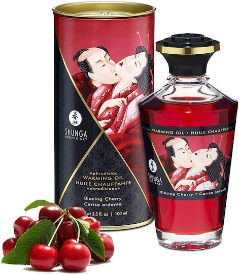 Shunga Aphrodisiac Warming Масажно олио с аромат пламтяща череша 100мл