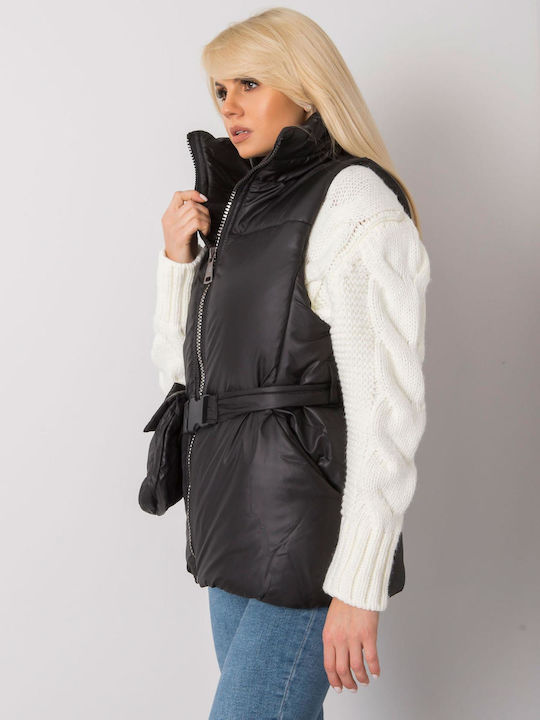 Ex Moda Women's Short Puffer Jacket for Winter Black