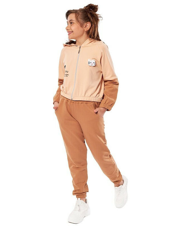 Εβίτα Kids Sweatpants Set Beige 2pcs