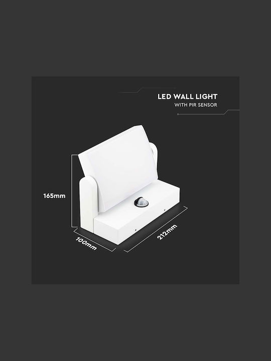 V-TAC Wall-Mounted Outdoor Ceiling Light LED IP65 17W with Natural White Light 21.2x16.5x10εκ.