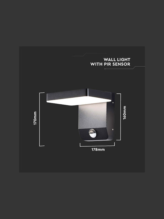 V-TAC Wall-Mounted Outdoor Ceiling Light LED IP65 17W with Natural White Light 17.8x17x16εκ.