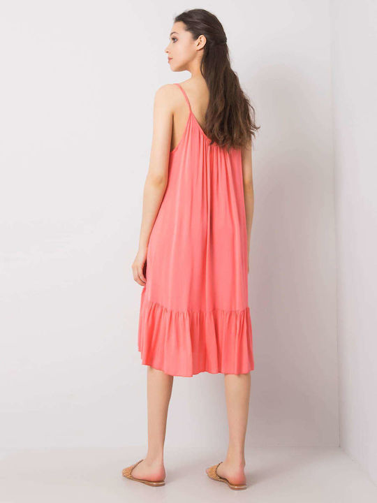 Och Bella Summer Midi Dress Coral