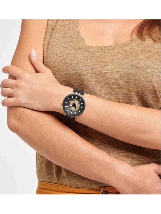 Swatch Unisex Ceas Bărbați 47mm Baterie Cu Curea Cauciuc Neagră