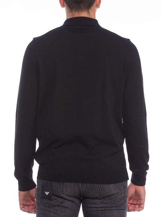 Hugo Boss Men's Long Sleeve Sweater Polo Black