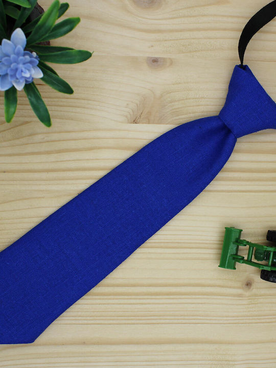 JFashion Kids Tie with Elastic Band Blue 29cm