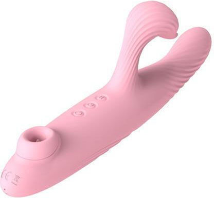 Kinksters Δονητής Rabbit 3 in 1 Thrusting Vibrator 25.6cm Pink