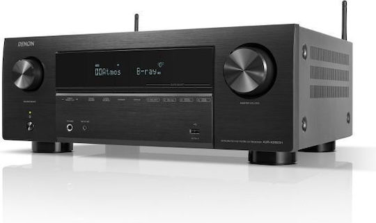 Denon AVR-X2800H Home Cinema Receiver 4K/8K 7.1 Channels 95W/8Ω 125W/6Ω with HDR and Dolby Atmos Black