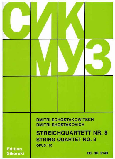 Sikorski String Quartet Nr.8 Op.110 Set of Parts Sheet Music