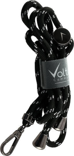 Volte-Tel Neck Strap Λουράκι Λαιμού για Κινητά Μαύρο / Ασημί