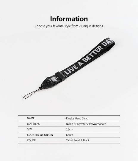 Ringke Neck Strap for Mobile Black