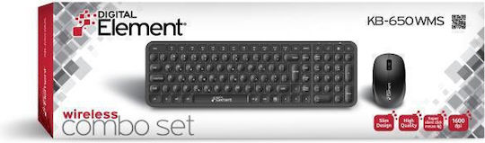 Element KB-650WMS Ασύρματο Σετ Πληκτρολόγιο & Ποντίκι Ελληνικό