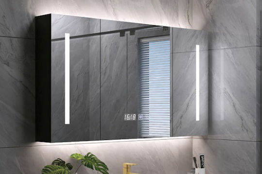Sparke Zerkal SR-09.25.223.08.49 Καθρέπτης LED από MDF με Ντουλάπι 65x65cm Schwarz