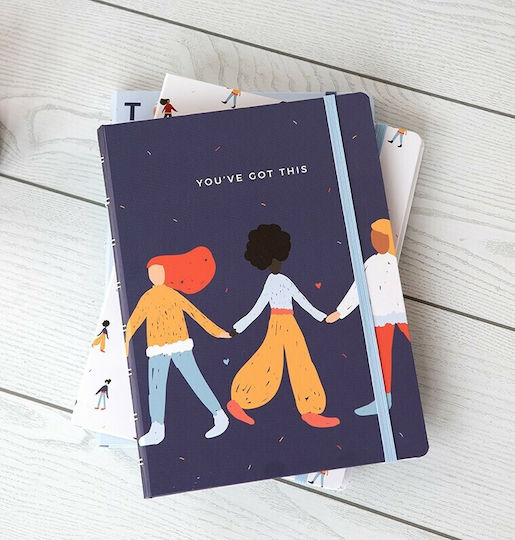 Filofax Together Team Σημειωματάριο A5 56 Φύλλων με Λευκές Σελίδες με Λάστιχο Πολύχρωμο