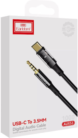 Earldom ET-AUX53 USB 2.0 Cable USB-C male - 3.5mm Black 1m (ET-AUX53)