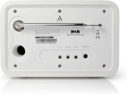 Argon Audio Radio 2 Επιτραπέζιο Ραδιόφωνο Ρεύματος DAB+ με Bluetooth Λευκό