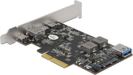 DeLock PCIe Erweiterungskarte mit 4 Typ-C / USB 3.2 Anschlüssen