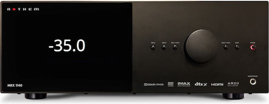 Anthem MRX-1140 Home Cinema Receiver 4K/8K 15.2 Channels 140W/8Ω 170W/6Ω with HDR and Dolby Atmos Black