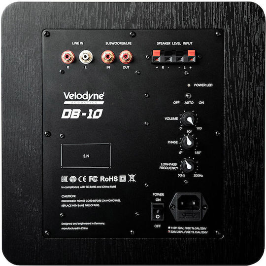 Velodyne DB-8 Αυτοενισχυόμενο Subwoofer με Ηχείο 8" 300W Μαύρο