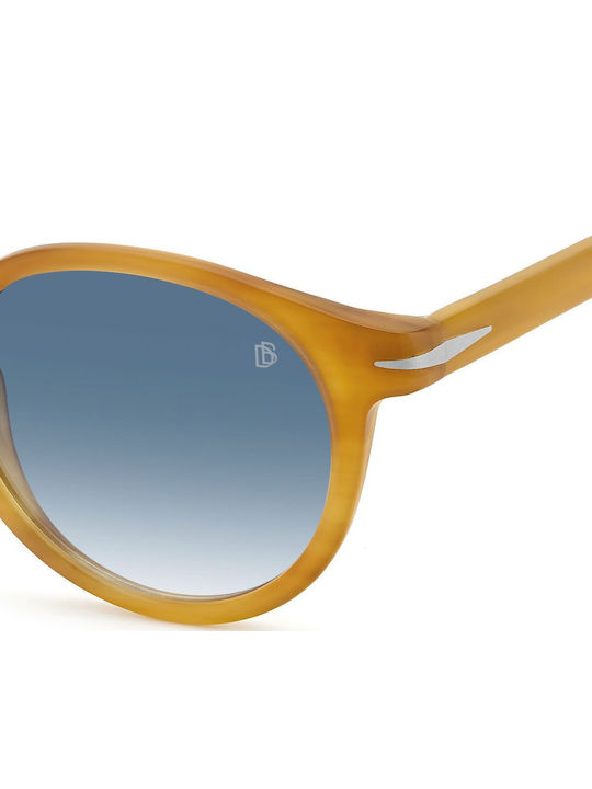 David Beckham Men's Sunglasses with Brown Tartaruga Plastic Frame and Blue Gradient Lens DB 1036/S C9B/08
