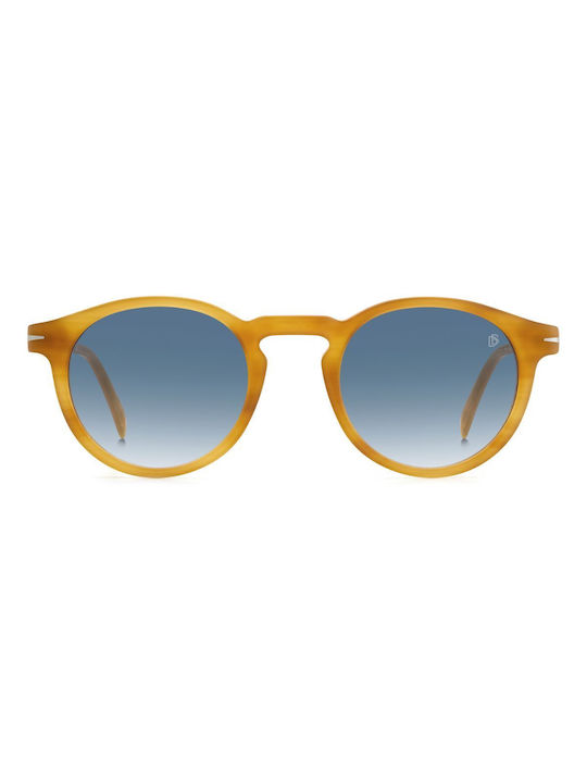 David Beckham Men's Sunglasses with Yellow Tartaruga Plastic Frame and Blue Gradient Lens DB 1036/S C9B/08