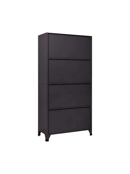Шкаф Метал с 12 шкафчета Charcoal 90x45x180бр