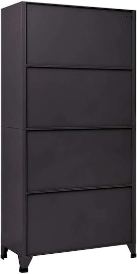 Шкаф Метал с 12 шкафчета Charcoal 90x45x180бр