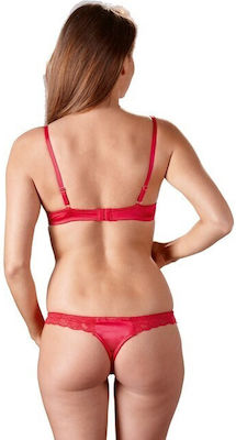 Cottelli Collection Erotic Satin Lace Bra Set Seturi de lenjerie sexy Red 22201993231