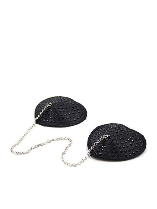 Toyz4lovers Heart Chain Nipples Tassels Black