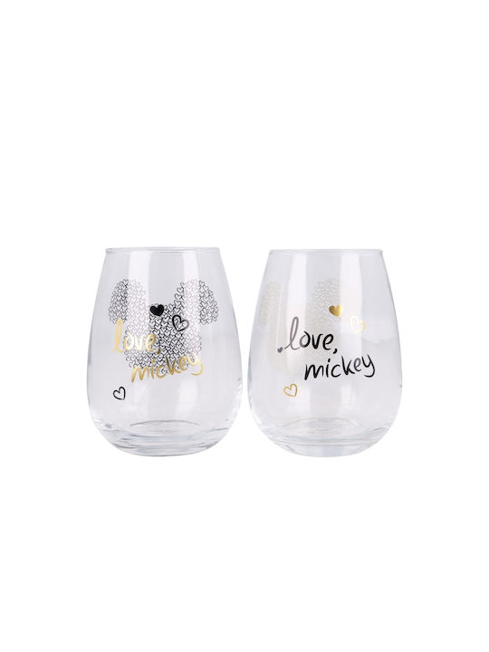 Stor Mickey Set of Glasses Water made of Glass 510ml 2pcs