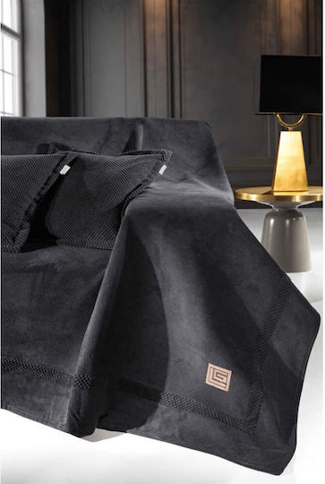 Guy Laroche Rubicon Four-Seater Sofa Throw 170x350cm Black Guy Laroche Rubicon Four-Seater Sofa Throw 170x350cm Black