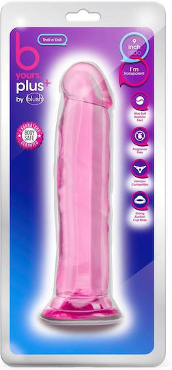 B Yours Plus Thrill N' Drill Dildo realist Cu ventuză Roz 24cm