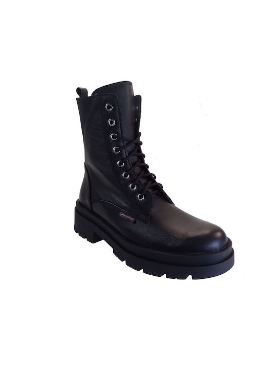 Leather Women's Ankle Boots Black