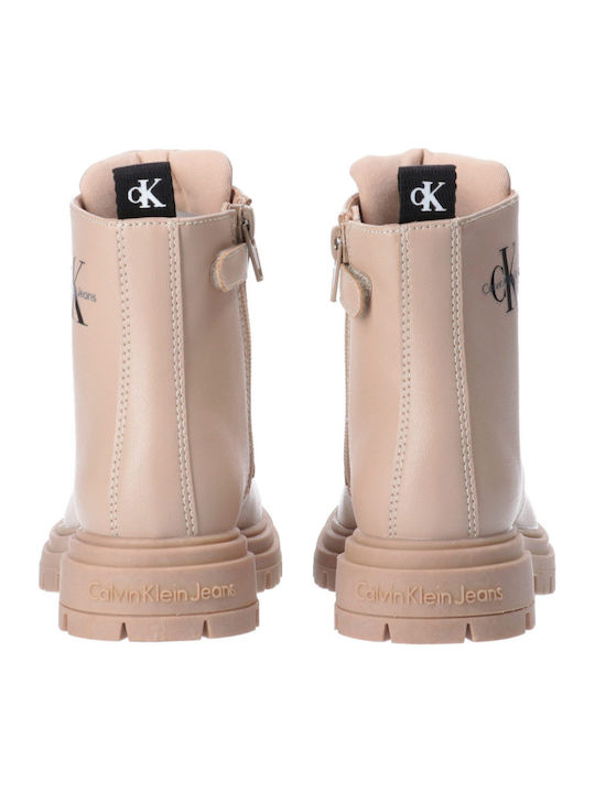 Kinderstiefel mit Reißverschluss Beige