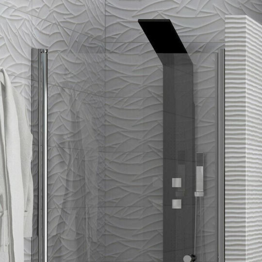 Karag S 4 Duschwand für Dusche mit Aufklappbar Tür 65x185cm Klarglas