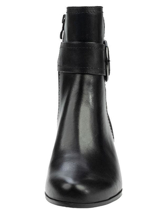 Leder Stiefeletten Damen Schwarz